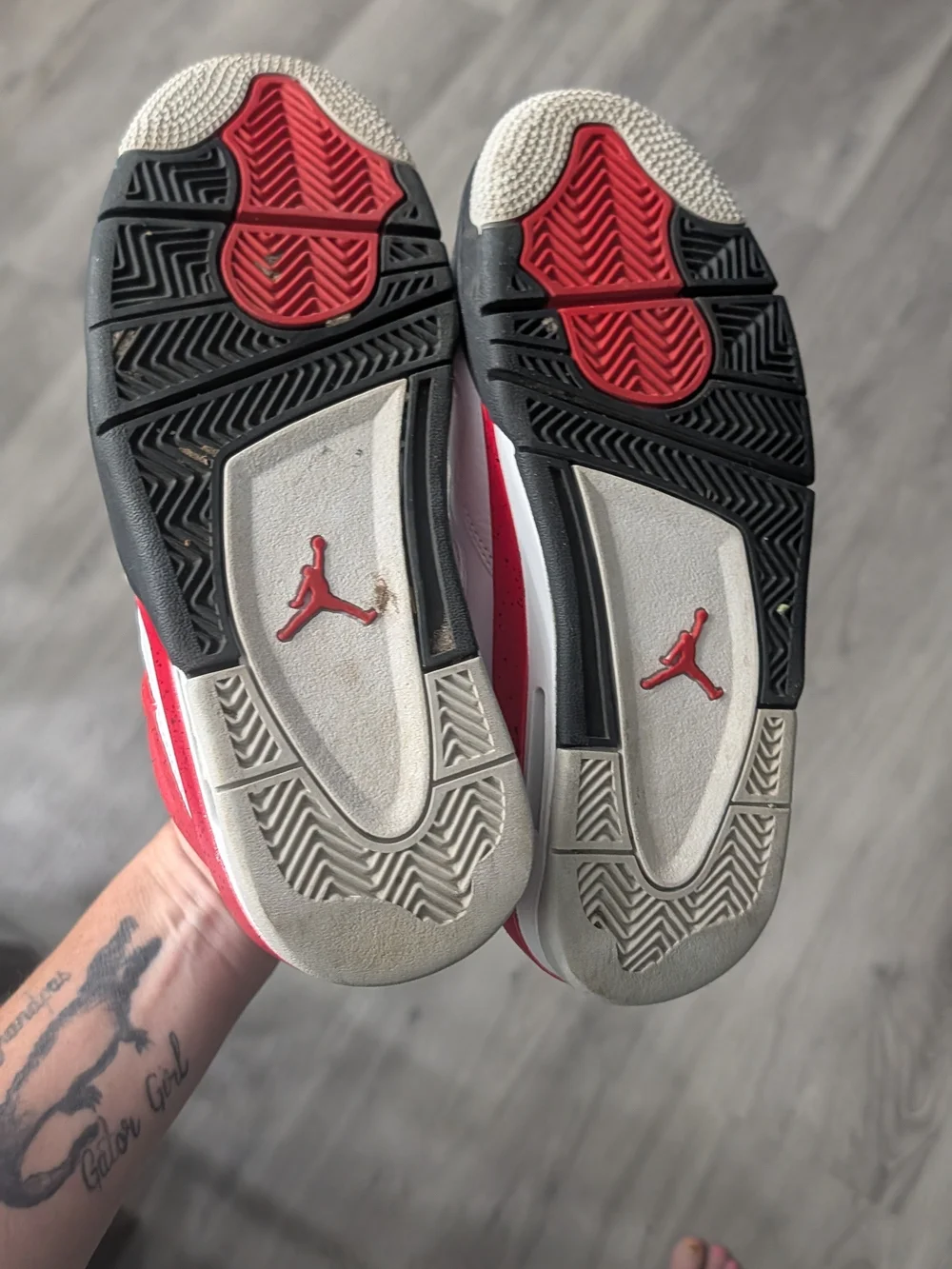 Jordan Retro 4 Basketball Sneakers  Red Cement